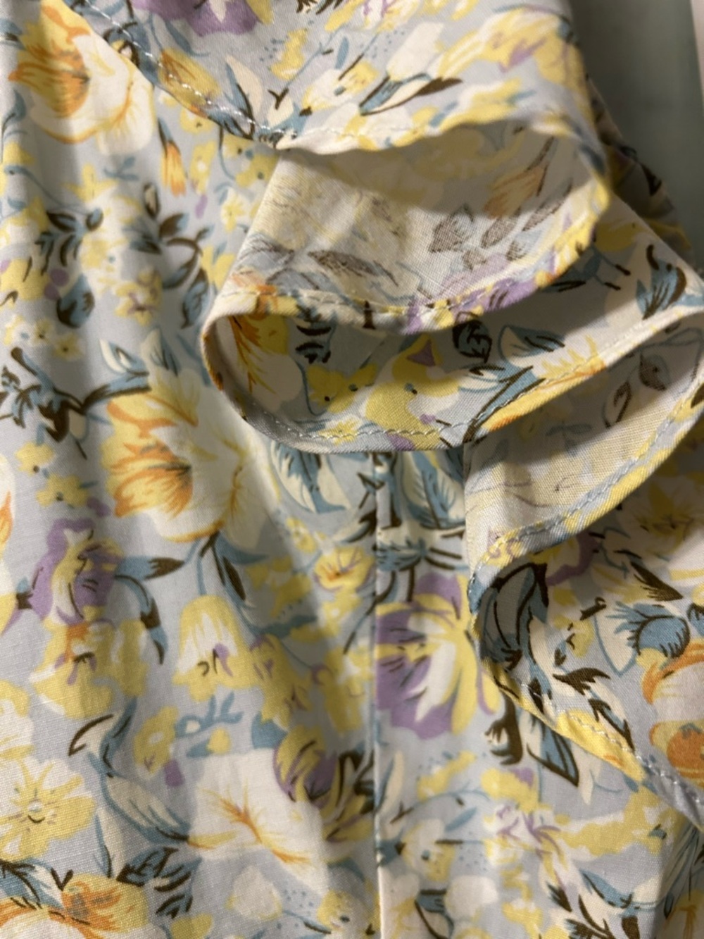 o.p.t.  Kate feminine floral midi dress.  Ruffle Neckline. Summer garden event. - Picture 7 of 9